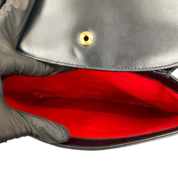 GUCCI Authentic Vintage Blue Leather Shoulder Bag - Picture 10 of 10